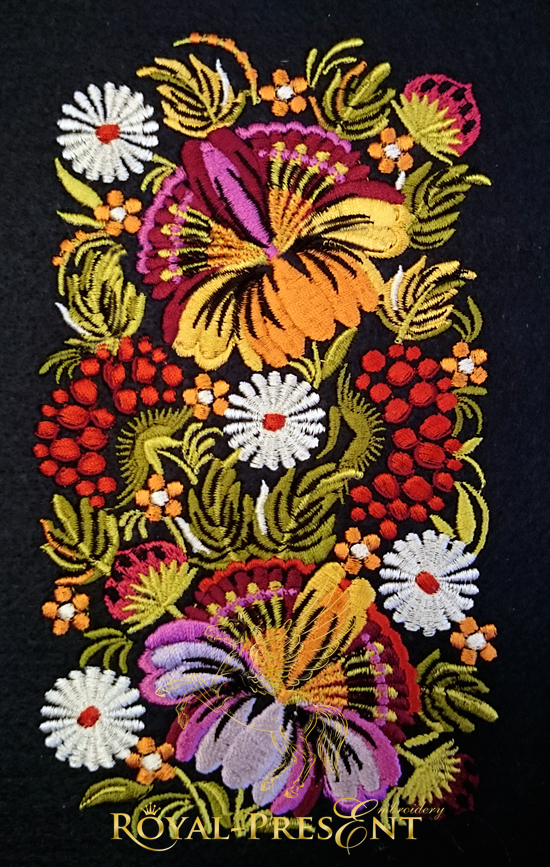Machine Embroidery Design Russian folklore - Petrykivka painting