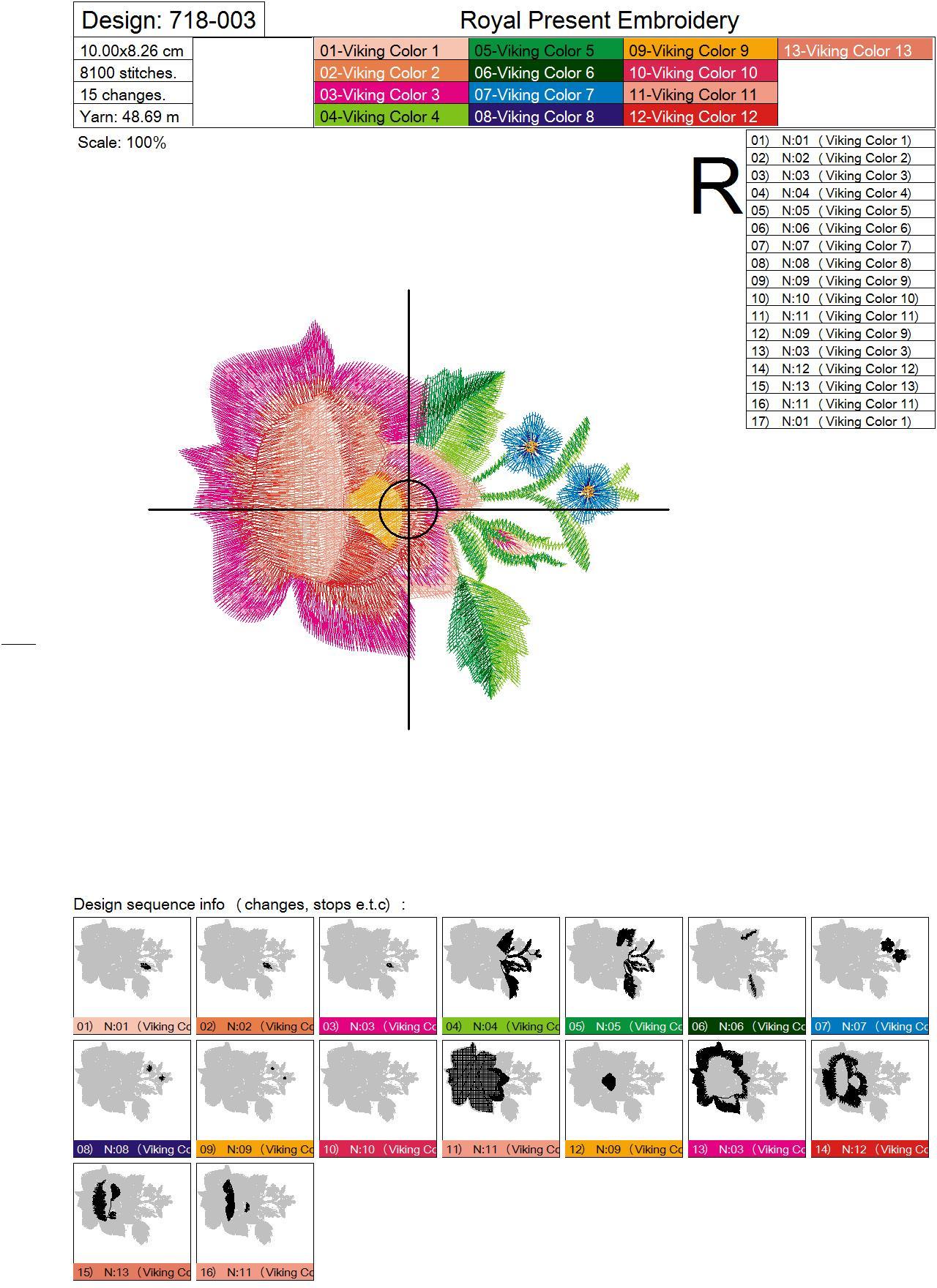 Set of Machine Embroidery Designs Polish Folk roses