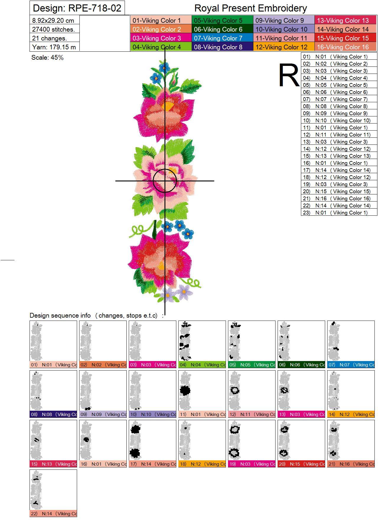 Set of Machine Embroidery Designs Polish Folk roses