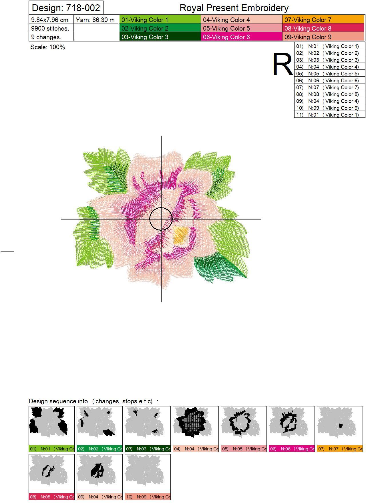Set of Machine Embroidery Designs Polish Folk roses