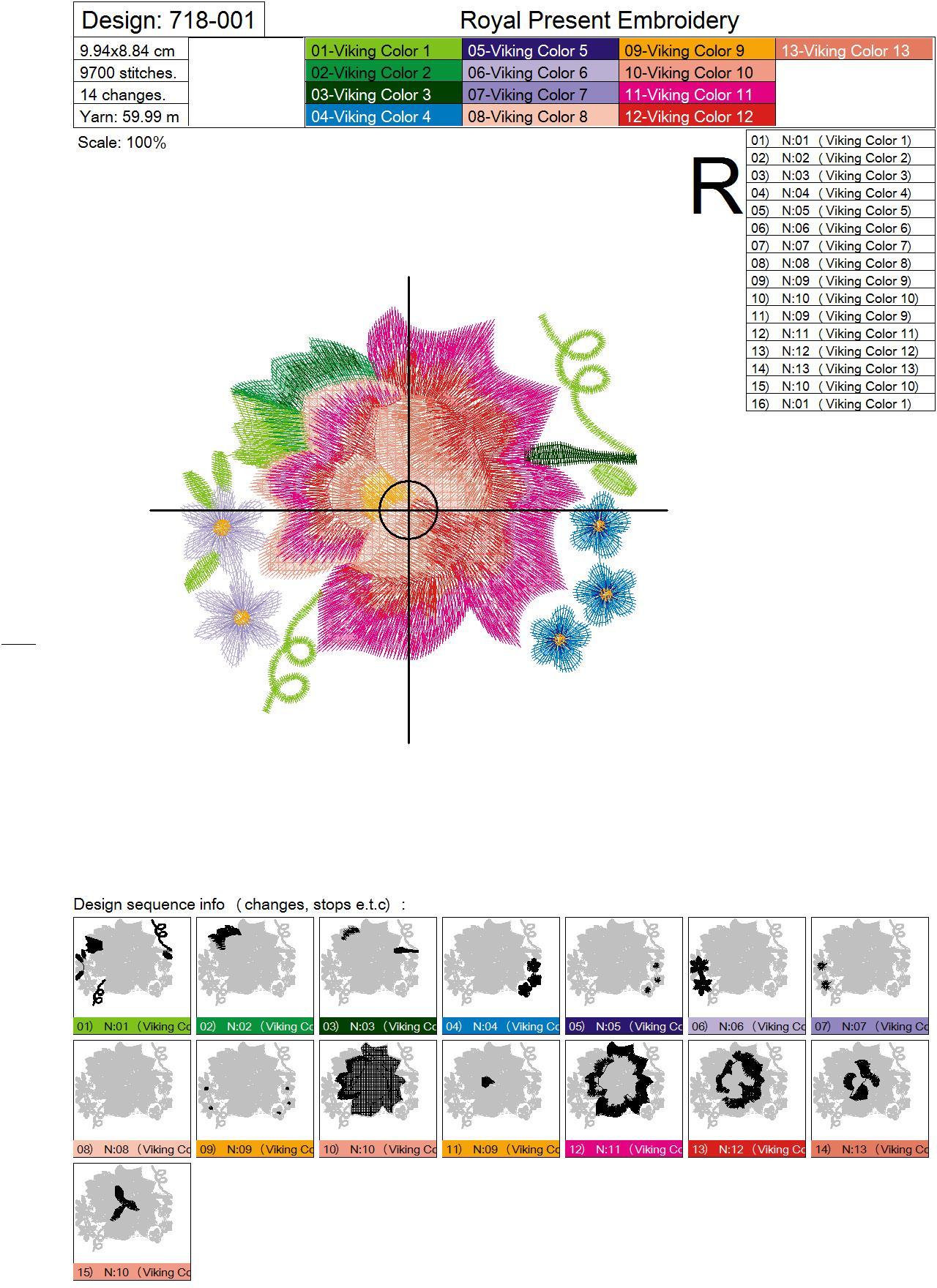 Set of Machine Embroidery Designs Polish Folk roses