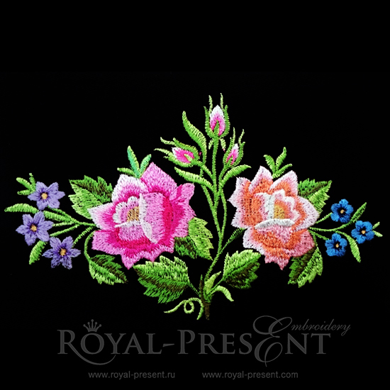 Set of Machine Embroidery Designs Polish Folk roses