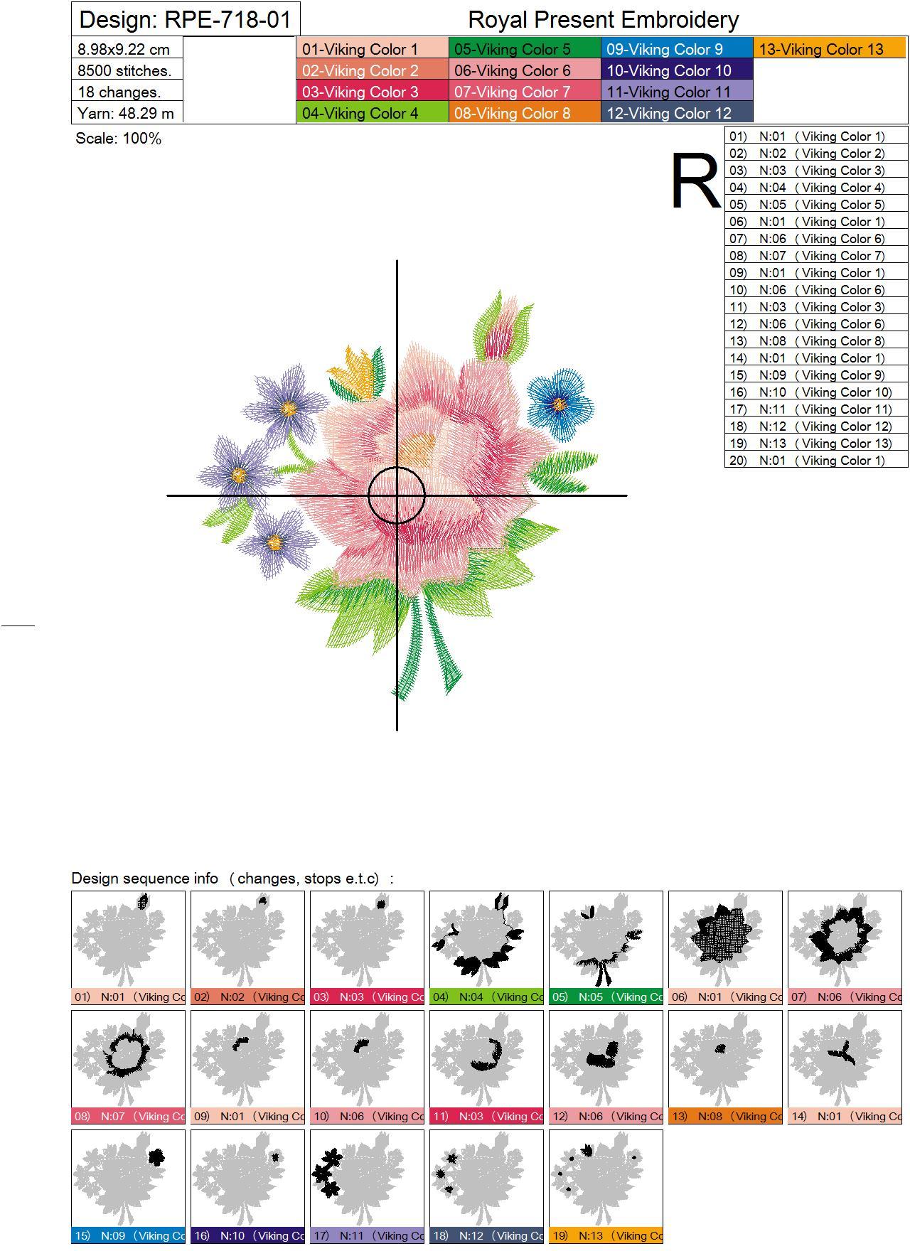 Set of Machine Embroidery Designs Polish Folk roses