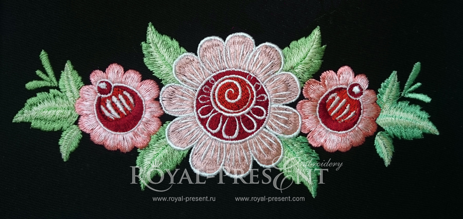 Machine Embroidery Design - Russian Folk Flowers