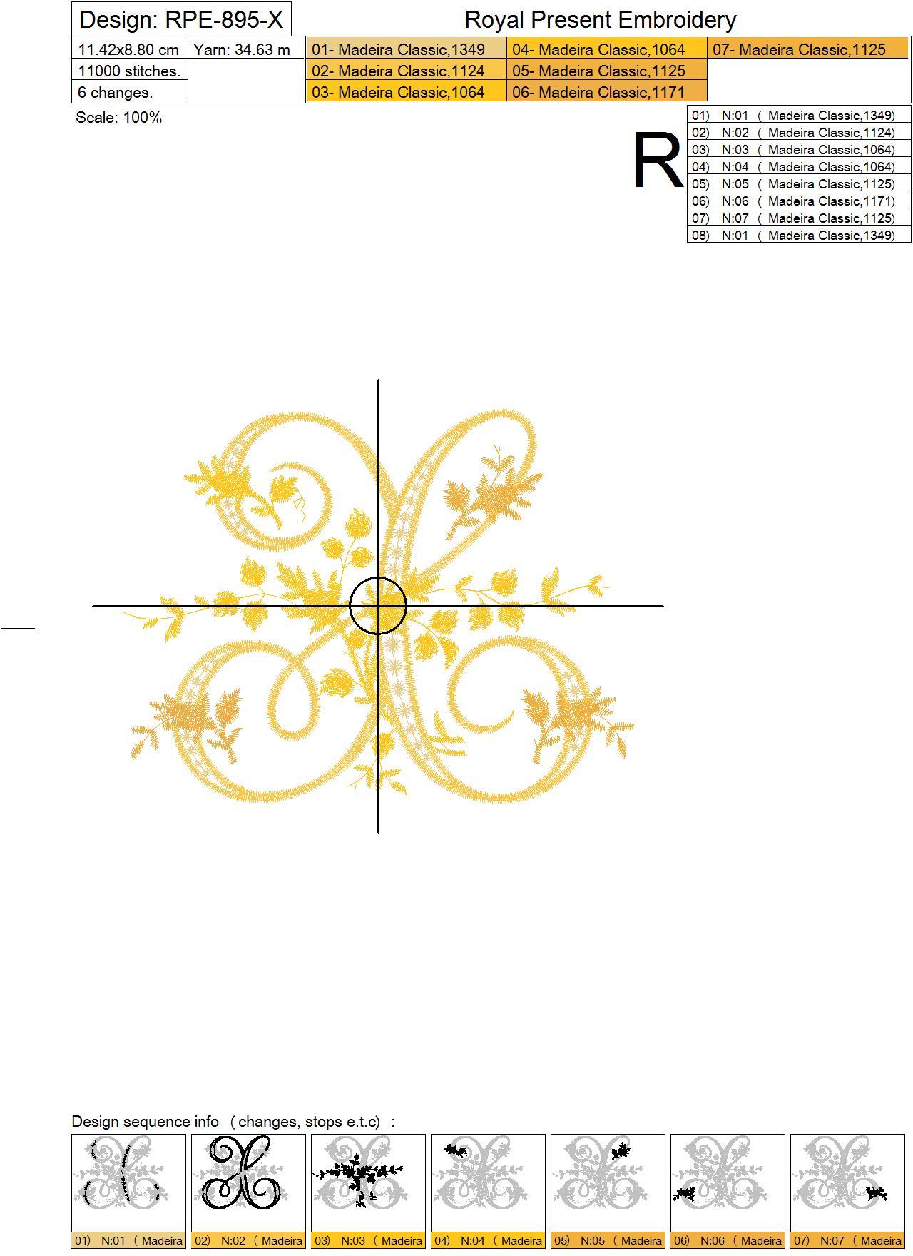 Machine Embroidery Design - Monogram X