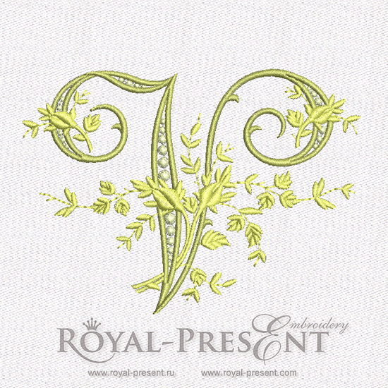 Machine Embroidery Design - Monogram V