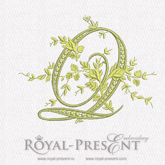 Machine Embroidery Design Monogram Q RPE-895-Q