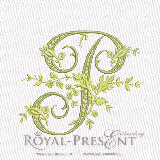 Machine Embroidery Design Monogram P RPE-895-P