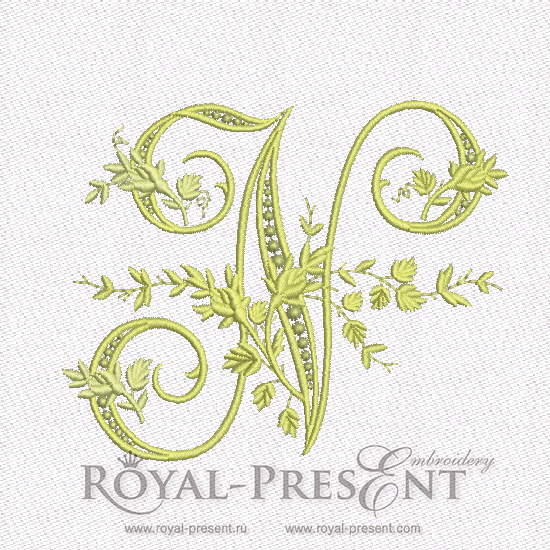 Machine Embroidery Design Monogram N RPE-895-N