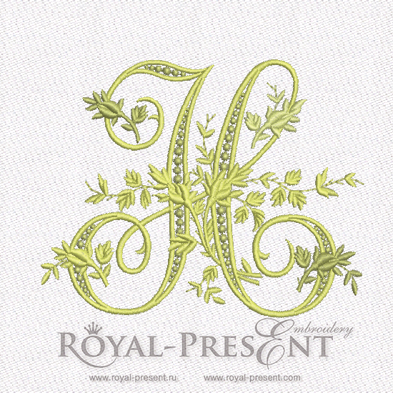 Machine Embroidery Design Monogram H RPE-895-H