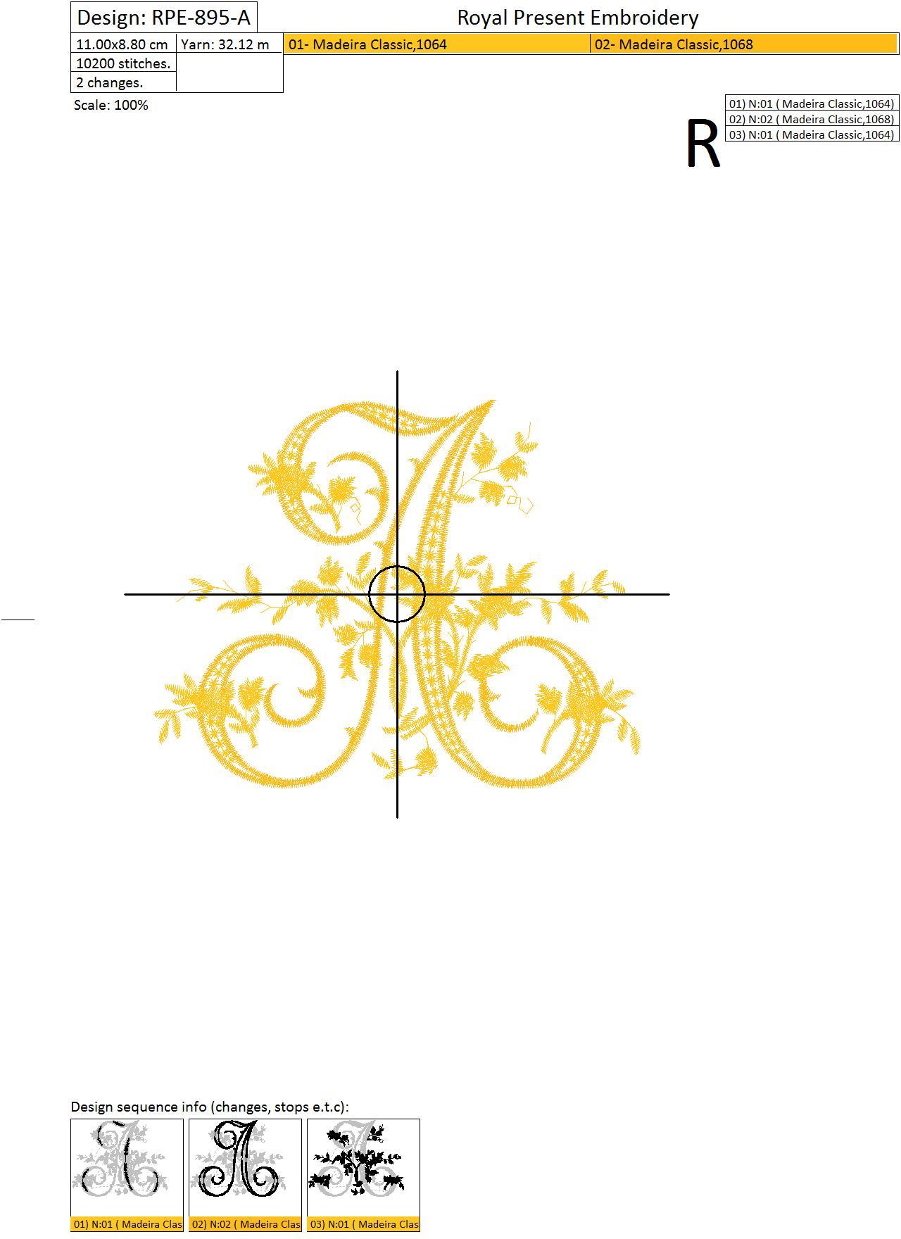 Machine Embroidery Design - Monogram A