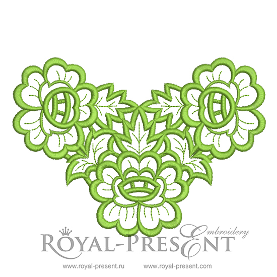 Machine Embroidery Design Cutwork lace flowers