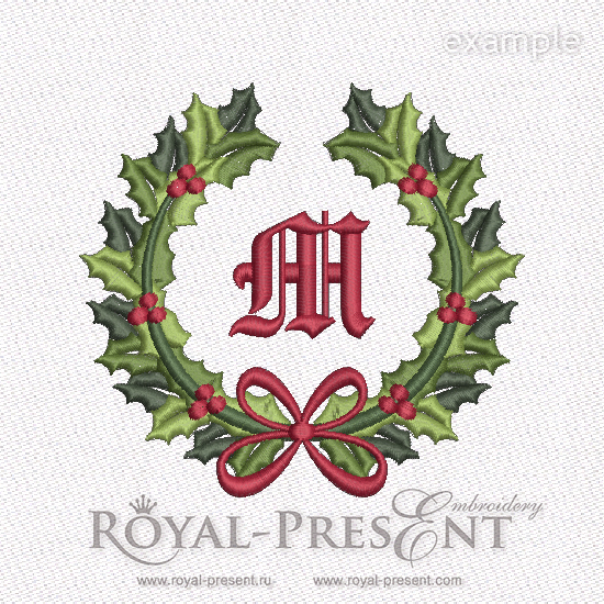 Machine Embroidery Design Christmas Monogram Blank