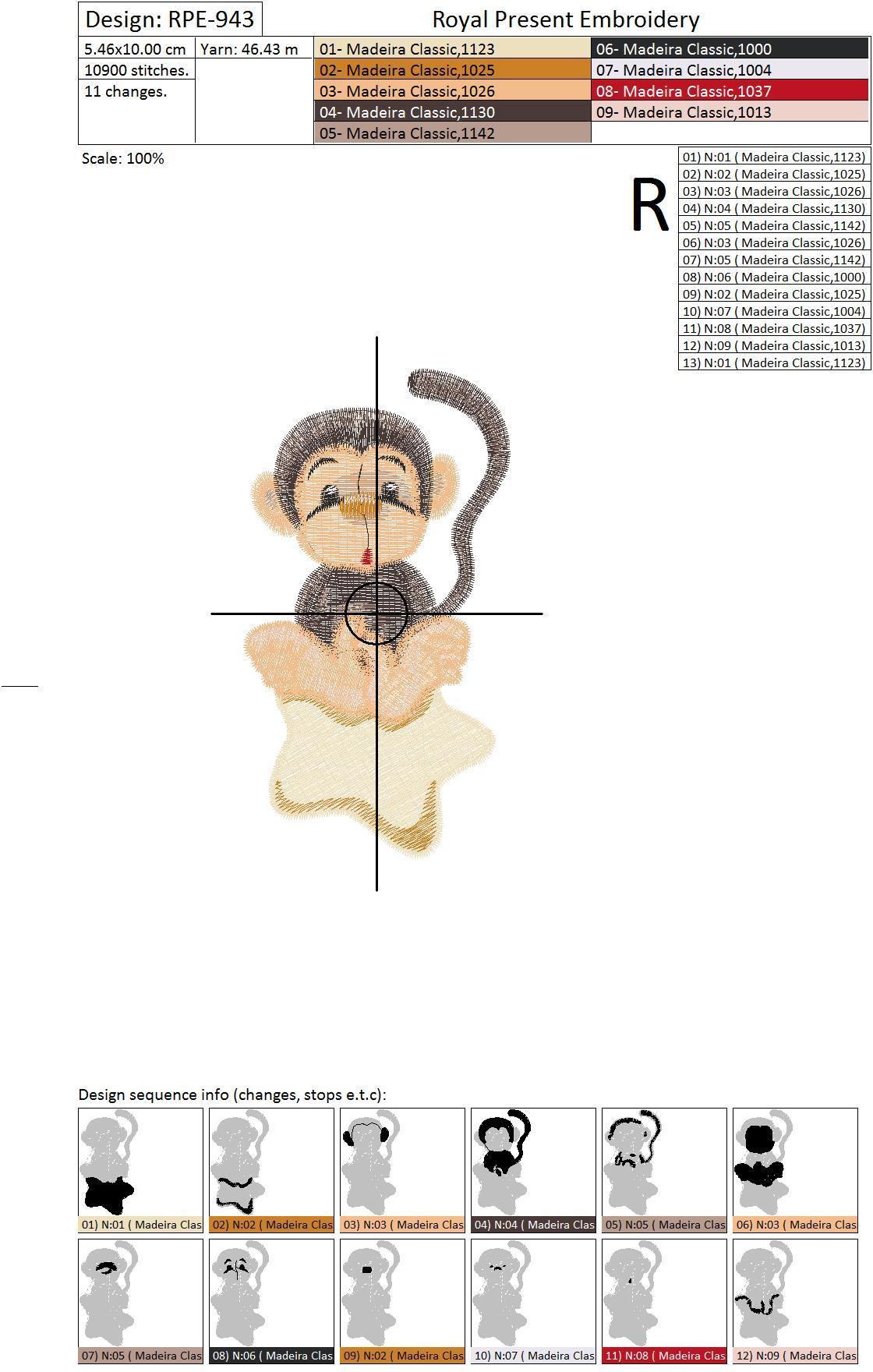 Machine Embroidery Designs Lovers Monkeys on a moon and star - 2 in 1