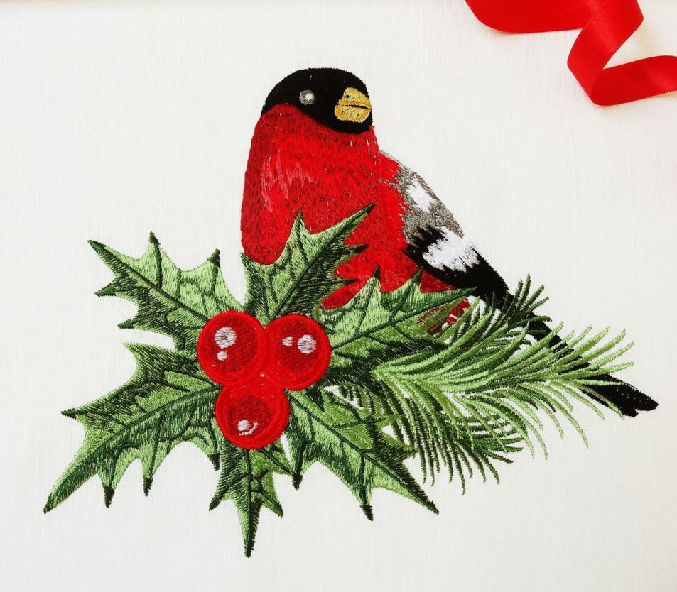 Machine Embroidery Design A Bullfinch - 3 sizes RPE-915-02