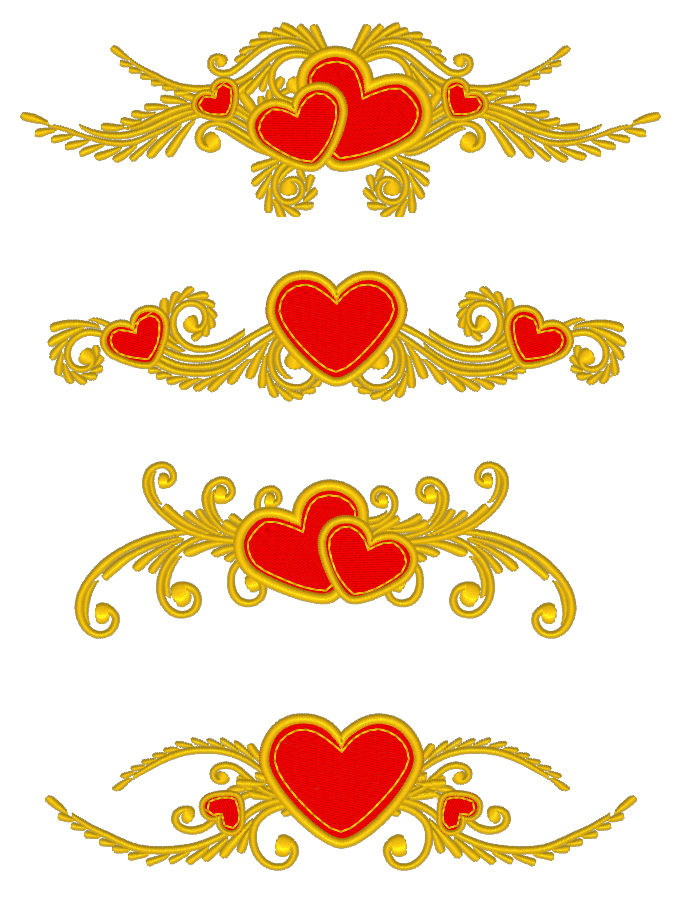 Machine Embroidery Designs Floral Hearts Set RPE-770