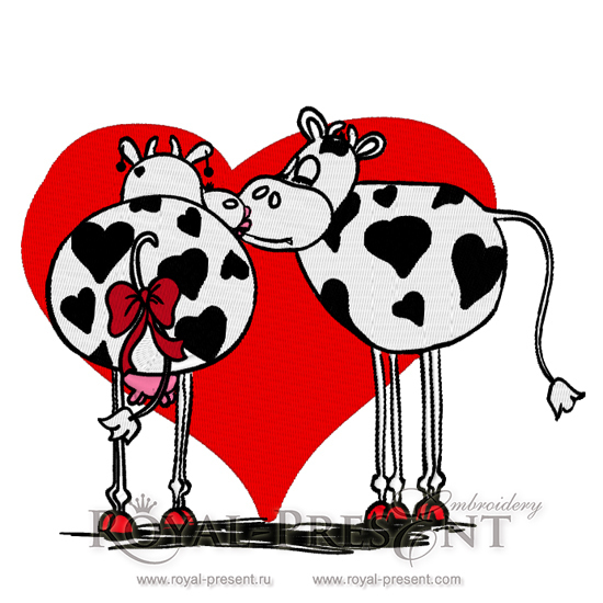 Machine Embroidery Design Cow lovers RPE-042