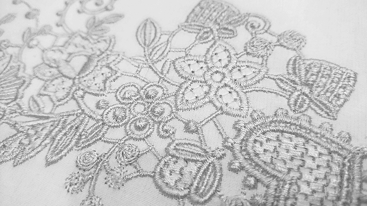 Machine Embroidery Design White lace - 3 sizes