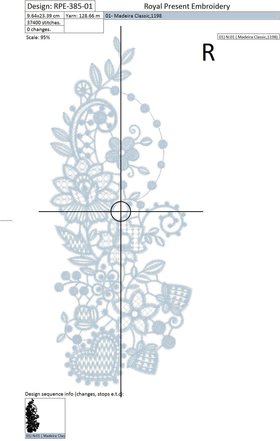 Machine Embroidery Design White lace - 3 sizes