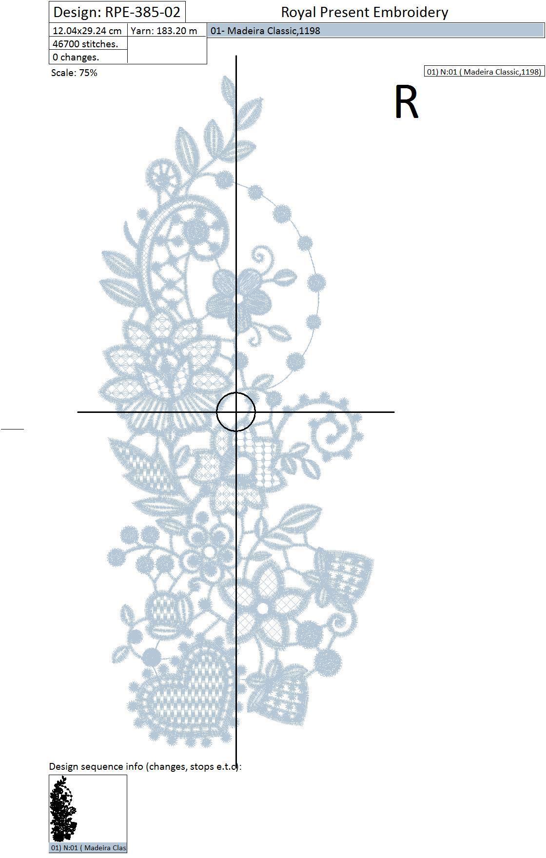 Machine Embroidery Design White lace - 3 sizes