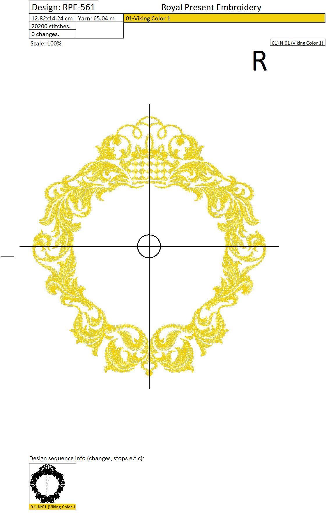 Machine Embroidery Design Abstract vintage frame
