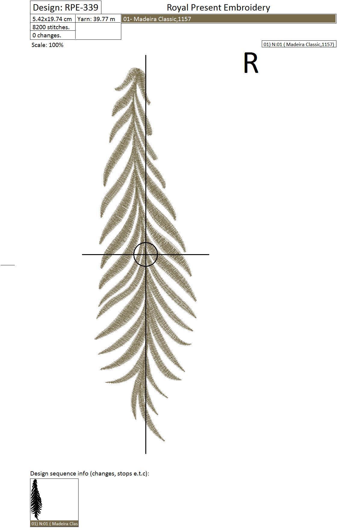 Machine Embroidery Design Palm leaves - 2 sizes