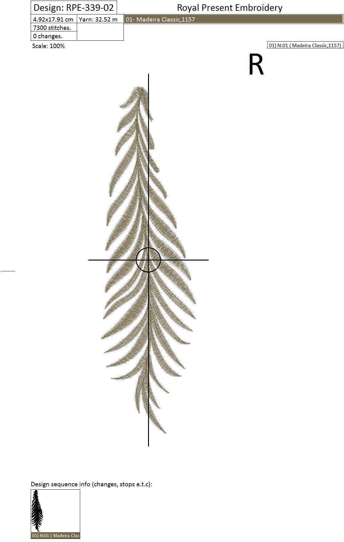 Machine Embroidery Design Palm leaves - 2 sizes