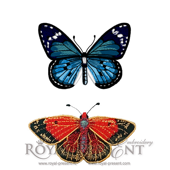 Set of Machine Embroidery Designs Two butterflies RPE-311-01