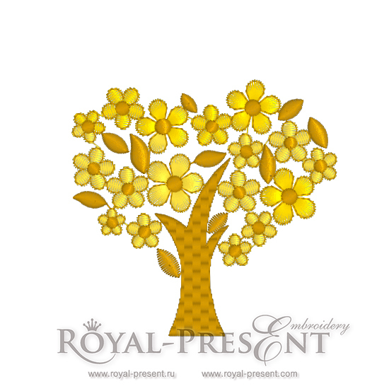 Free Machine Embroidery Design Golden Tree of luck RPE-634