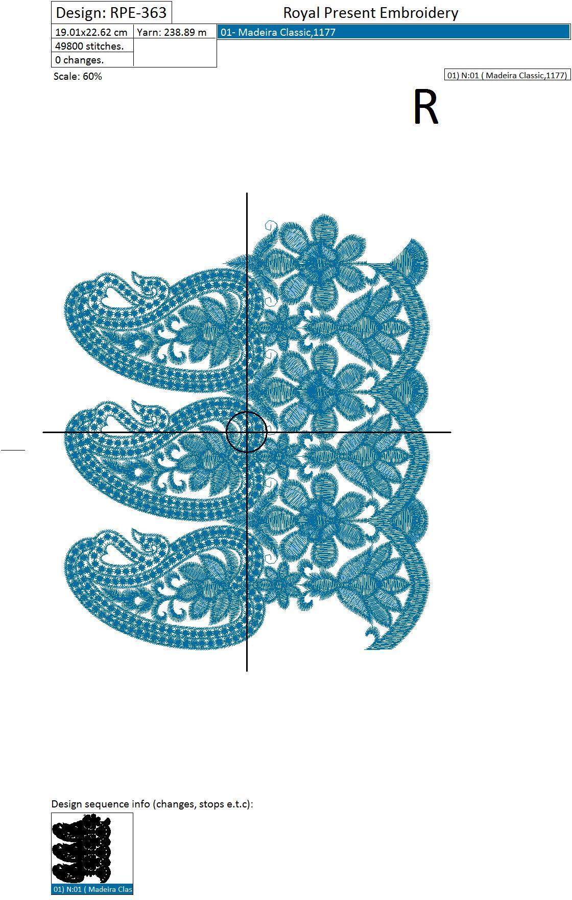 Machine Embroidery Design Indian brown lace border
