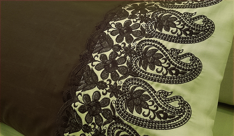 Machine Embroidery Design Indian brown lace border