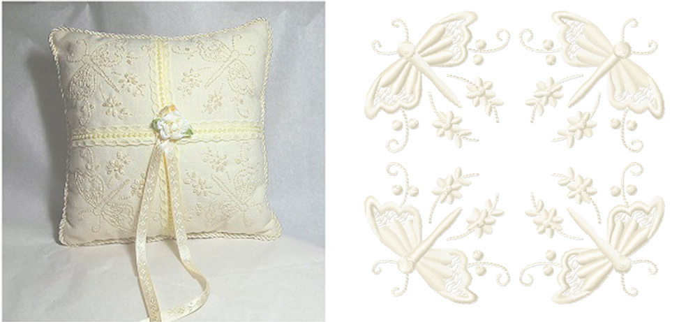 Machine Embroidery Design Wedding Butterflies