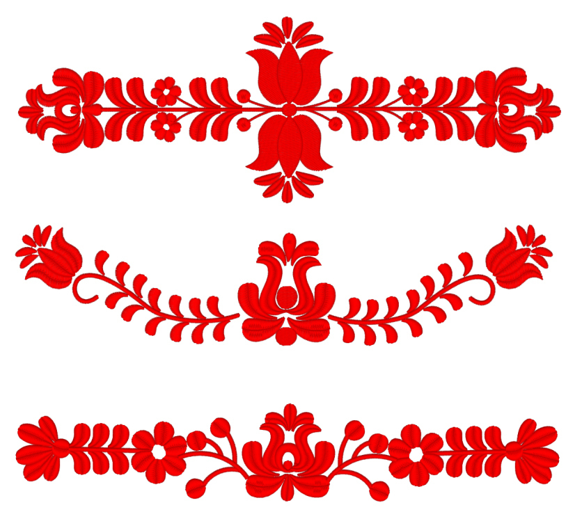 Machine Embroidery Designs Red Hungarian folk art - 4 sizes RPE-1008