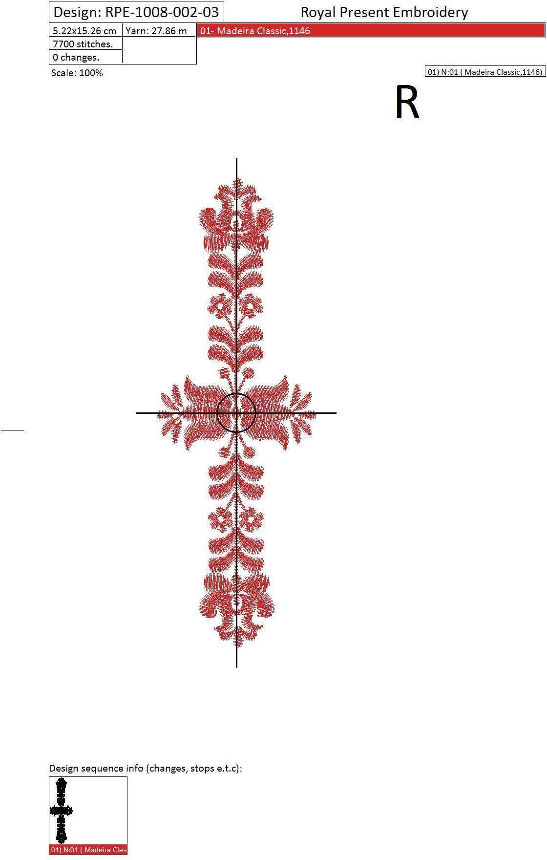 Machine Embroidery Designs Red Hungarian folk art - 4 sizes