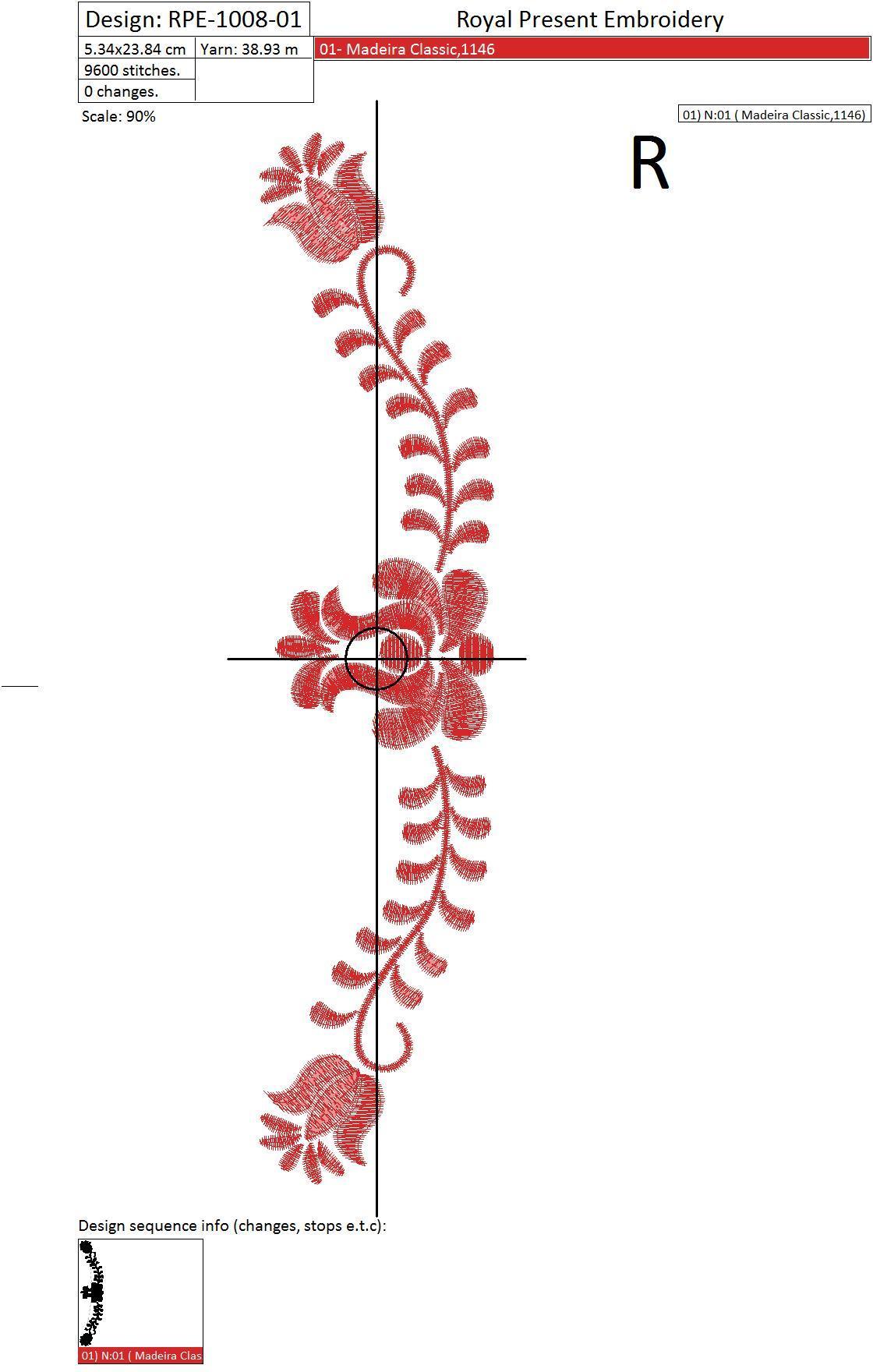 Machine Embroidery Designs Red Hungarian folk art - 4 sizes