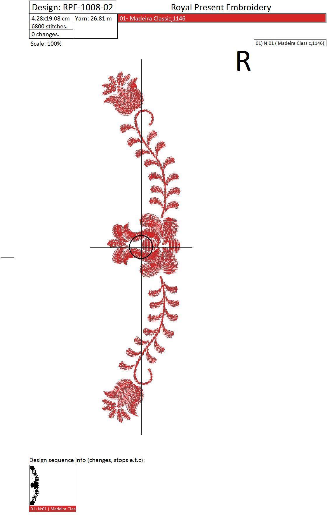 Machine Embroidery Designs Red Hungarian folk art - 4 sizes