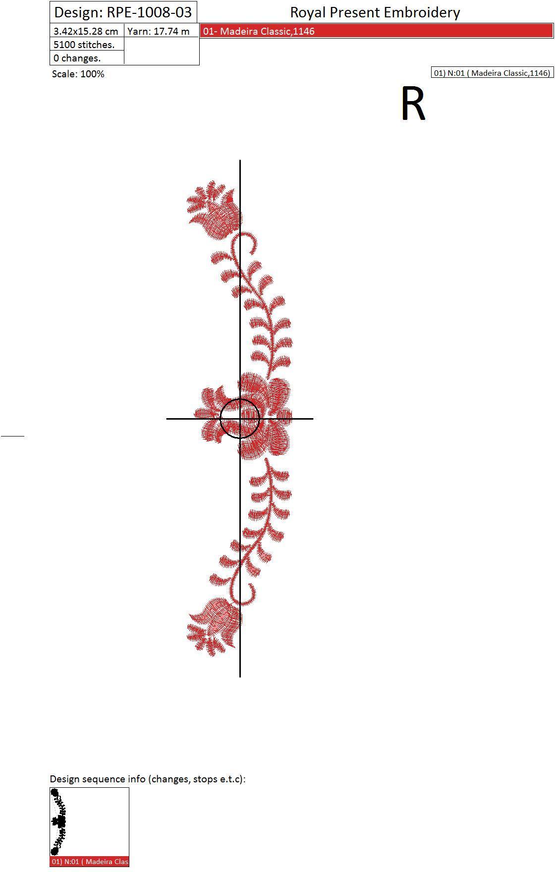 Machine Embroidery Designs Red Hungarian folk art - 4 sizes