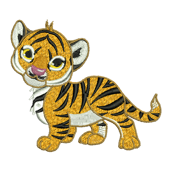 Machine Embroidery Design - Walking cute baby tiger RPE-923