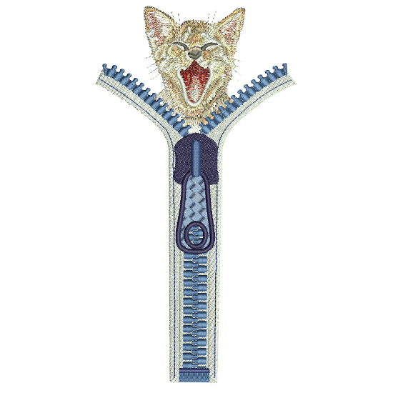 Machine Embroidery Design Pocket screaming cat RPE-885-02