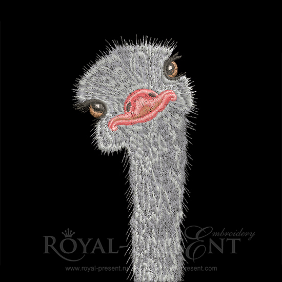 Machine Embroidery Design Ostrich - 2 sizes RPE-510