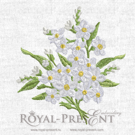 Machine Embroidery Design Forget-me-not - 2 sizes RPE-1040