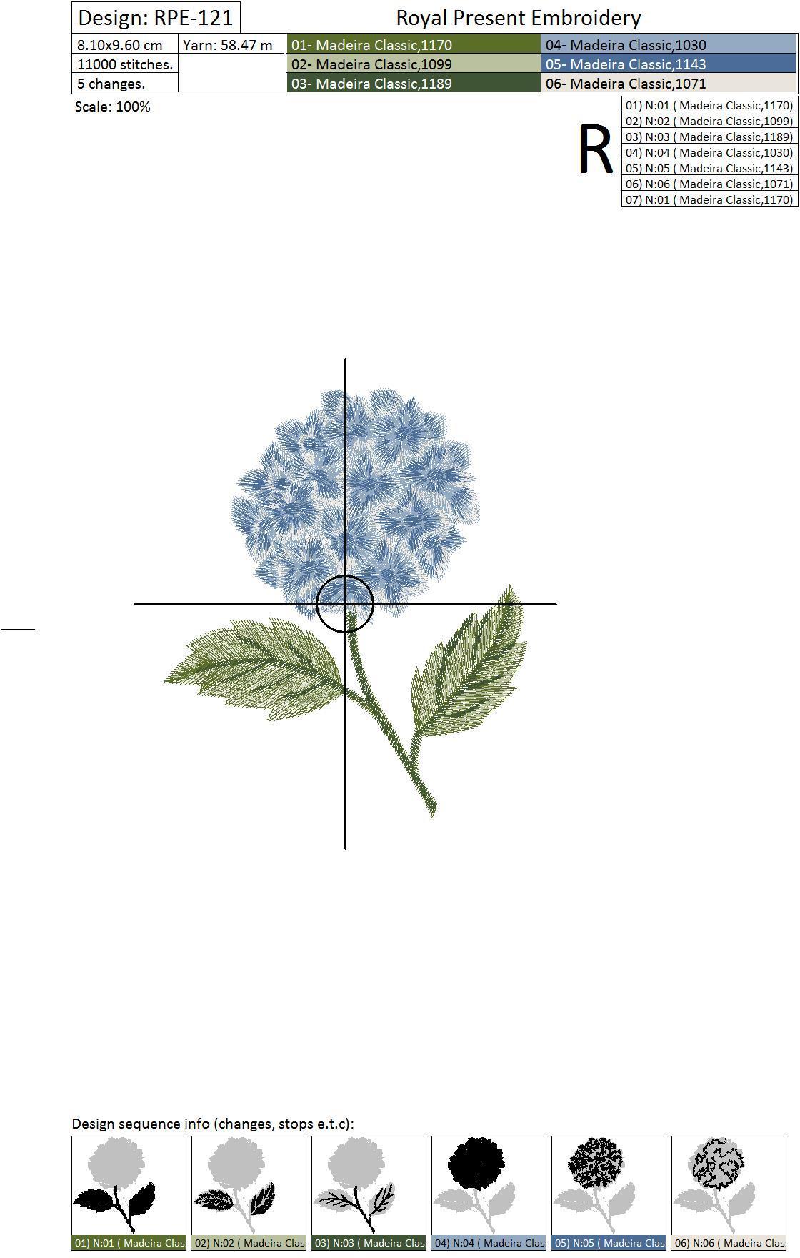 Hydrangea Machine Embroidery Design - 2 sizes
