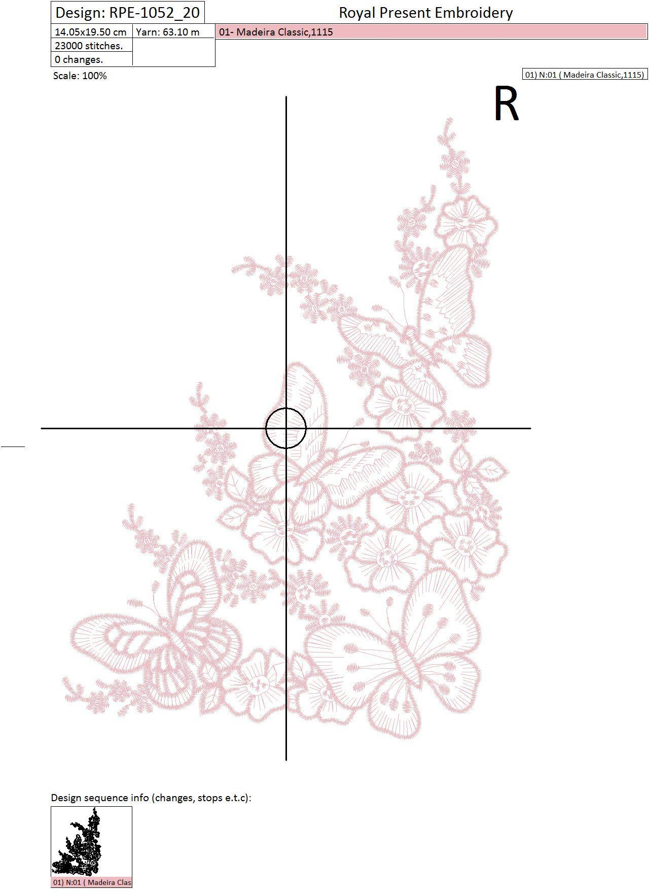 Machine Embroidery Design Pink butterflies - 3 sizes