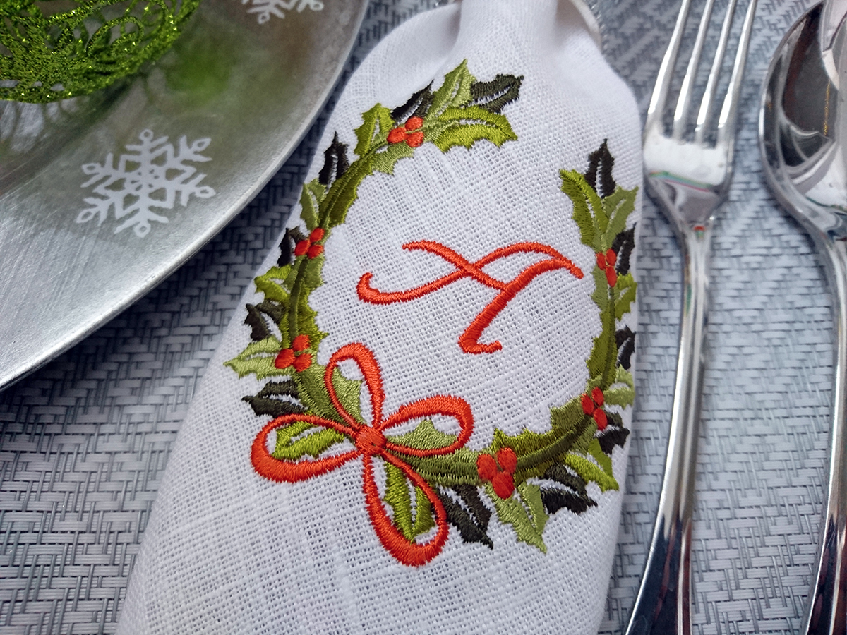 Machine Embroidery Design Christmas Monogram Blank