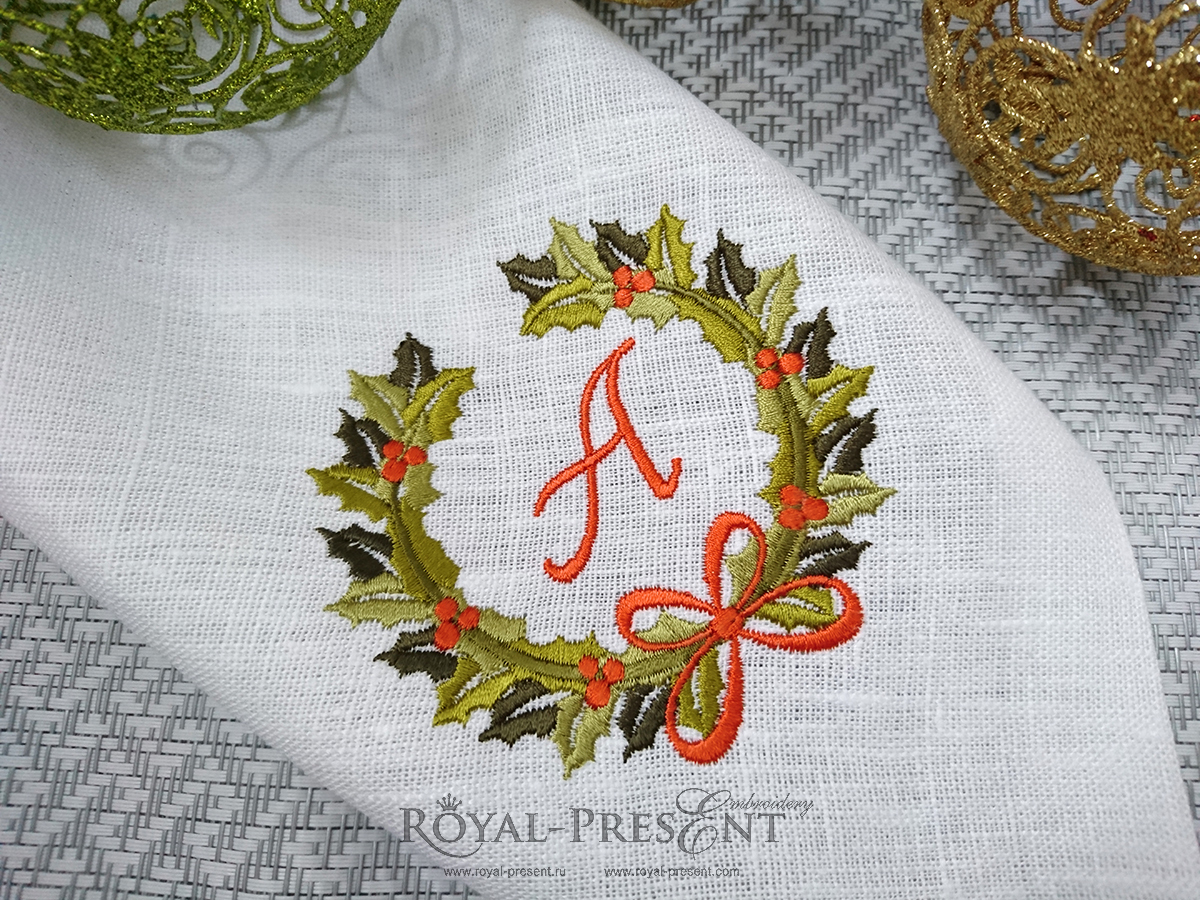 Machine Embroidery Design Christmas Monogram Blank