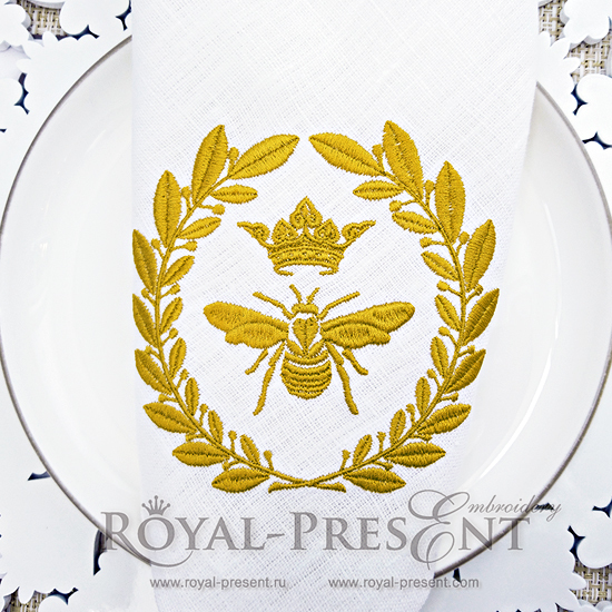 Machine Embroidery Design Royal Bee | Napoleonic bee - 2 sizes RPE-062