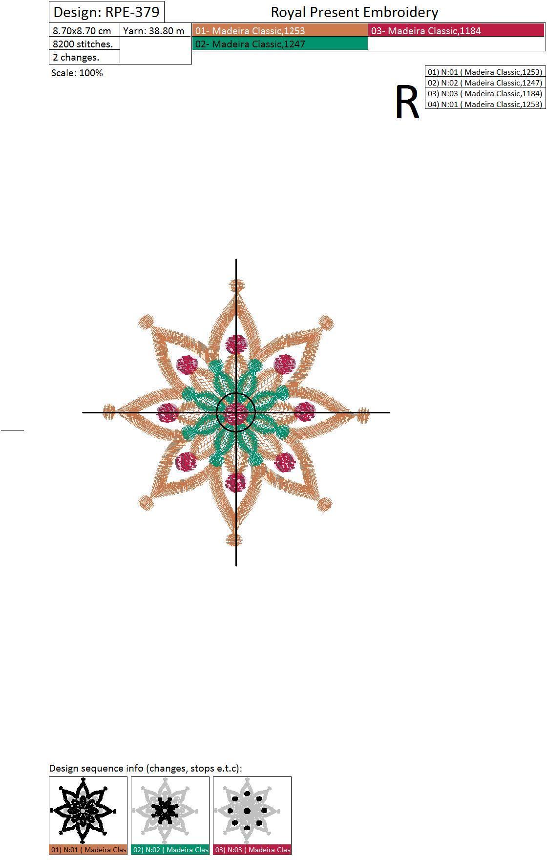 Machine Embroidery Design Winter snowflake II