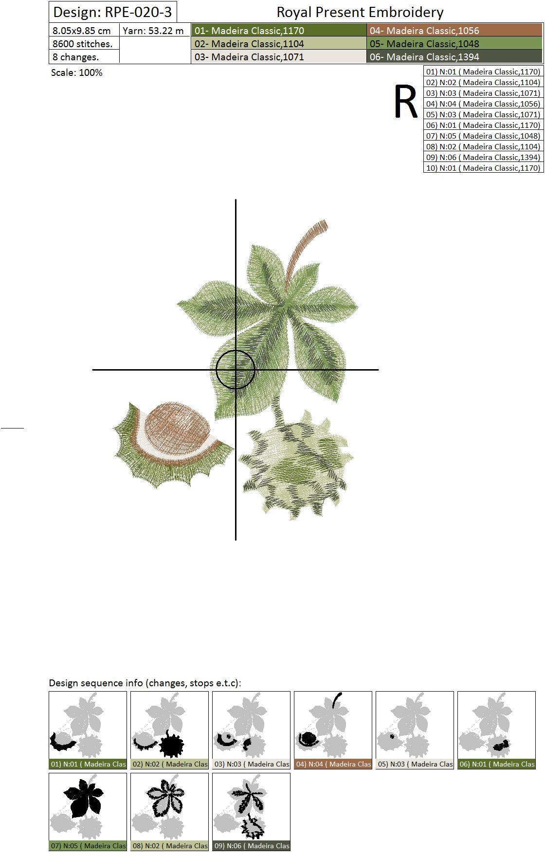 Machine Embroidery Designs Filbert - Chestnut - Acorn