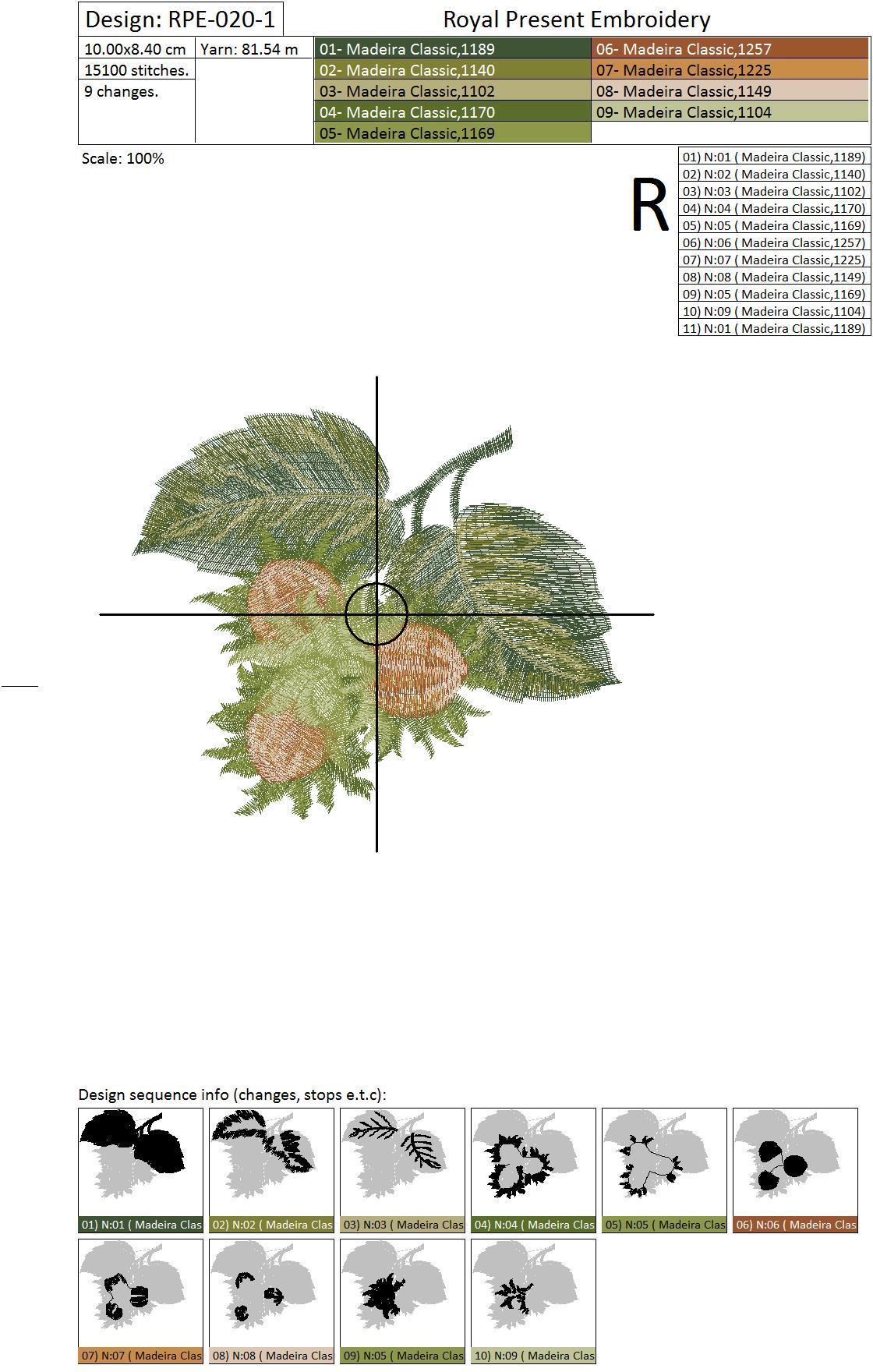 Machine Embroidery Designs Filbert - Chestnut - Acorn