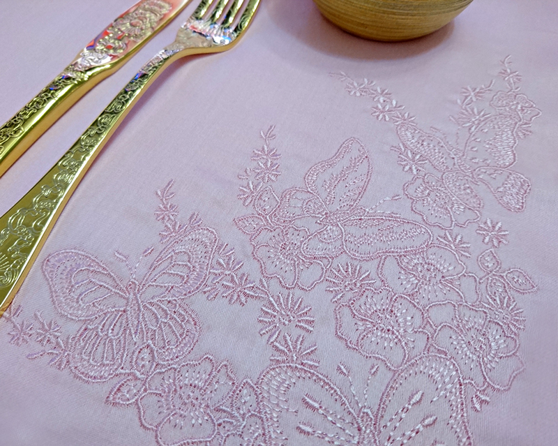 Machine Embroidery Design Pink butterflies - 3 sizes